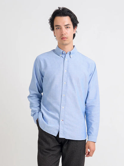 Oliver Spencer | Chemise à manches longues Oxford "brook" - Bleu de brecon