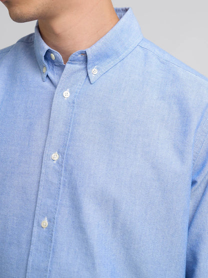 Oliver Spencer | Chemise à manches longues Oxford "brook" - Bleu de brecon