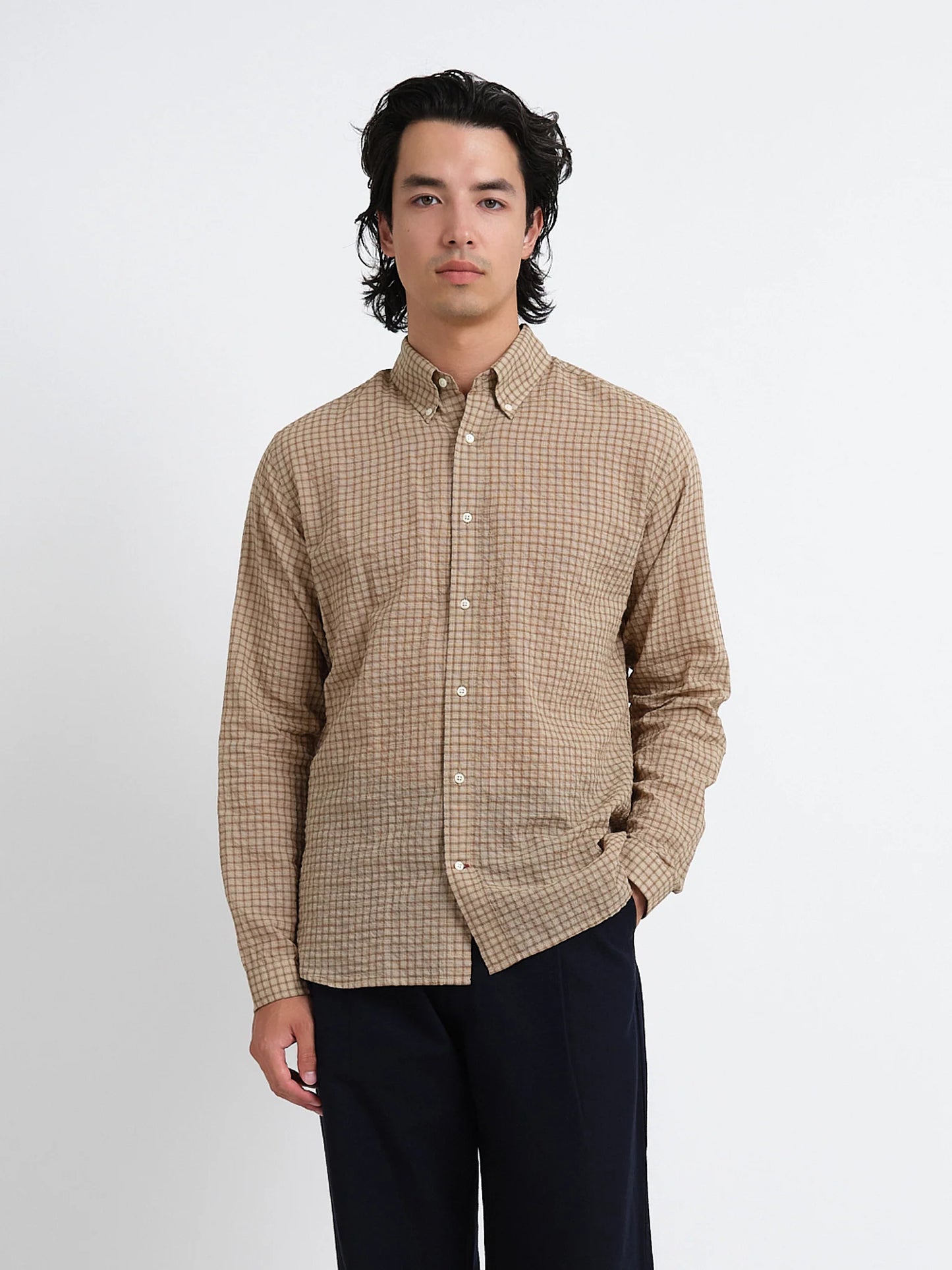 Oliver Spencer | Chemise à manches longues "brook" - Beige Dobson