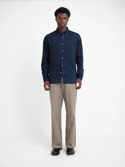 Oliver Spencer | Chemise à manches longues "brook" - Bleu indigo
