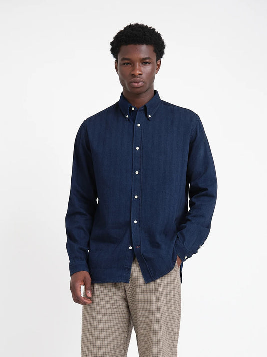 Oliver Spencer | Chemise à manches longues "brook" - Bleu indigo
