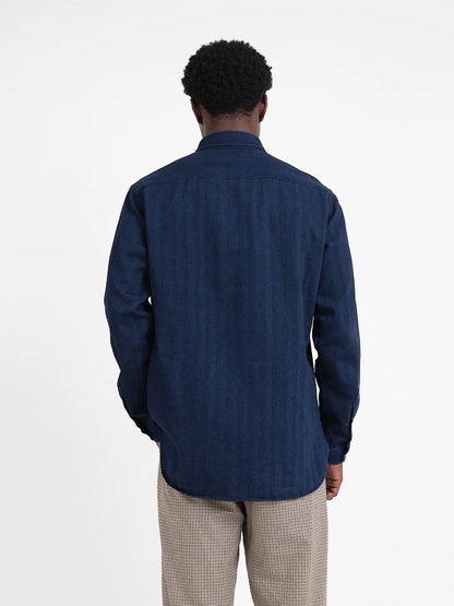 Oliver Spencer | Chemise à manches longues "brook" - Bleu indigo