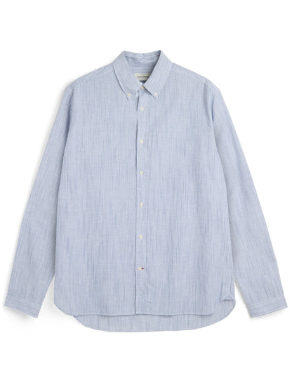 OLIVER SPENCER | Chemise à rayures bleu "Brook" - Blanc