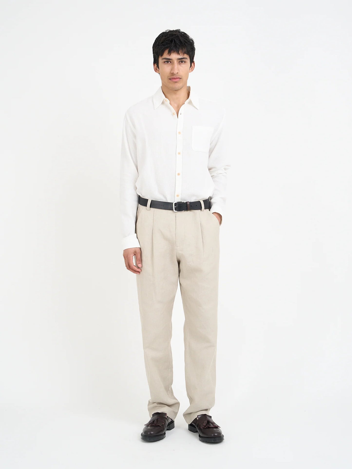 Oliver Spencer | Chemise texturé "New York Special" - Blanc cassé