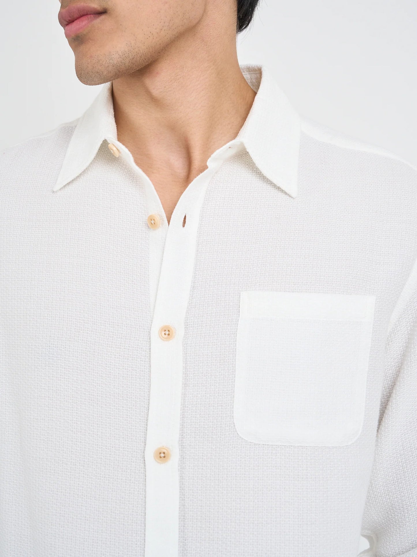 Oliver Spencer | Chemise texturé "New York Special" - Blanc cassé