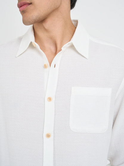 Oliver Spencer | Chemise texturé "New York Special" - Blanc cassé