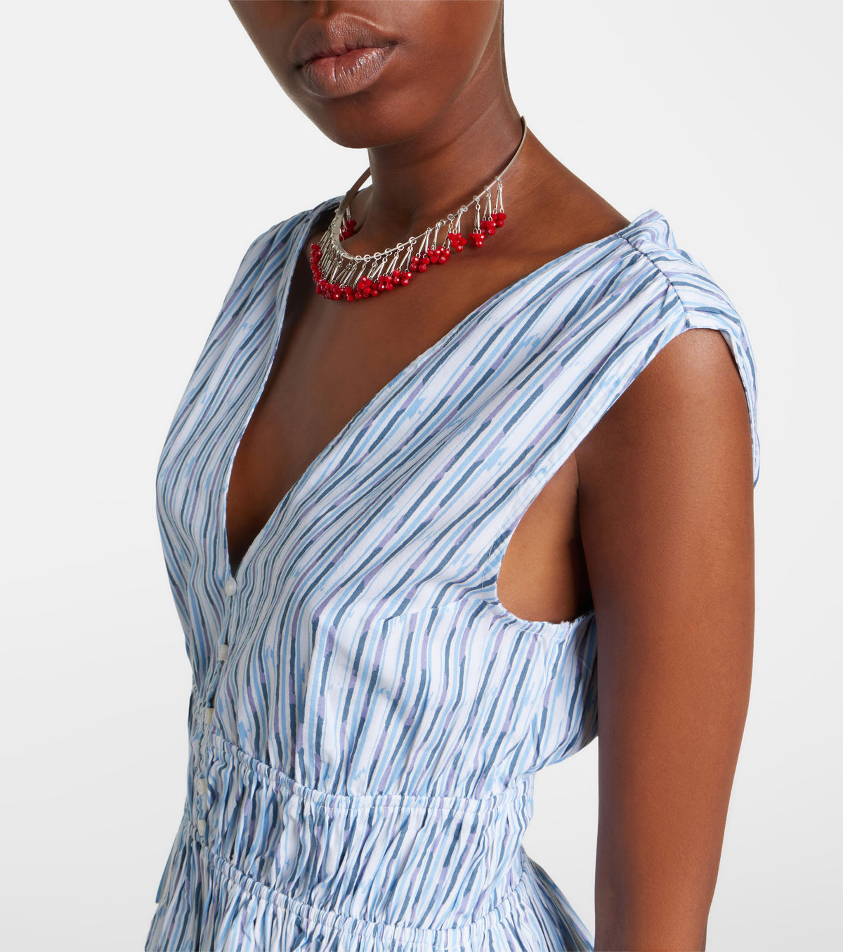 Velvet | Le haut rayé ''Verena'' en mélange de coton - Bleu
