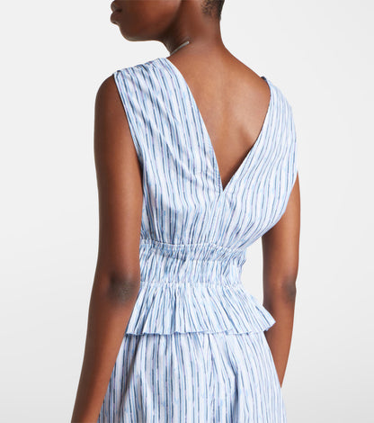 Velvet | Le haut rayé ''Verena'' en mélange de coton - Bleu