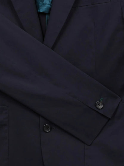 Paul Smith | Veston en satin de coton stretch - Bleu Marin