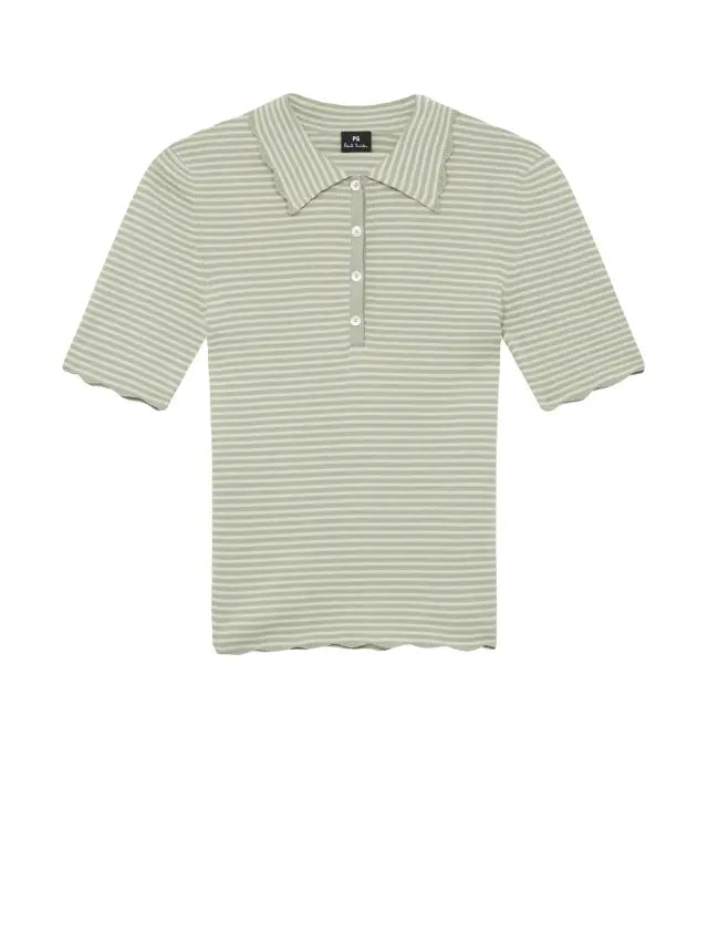 Paul Smith | T-shirt rayé en maille | Vert pâle