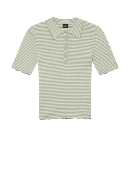 Paul Smith | T-shirt rayé en maille | Vert pâle