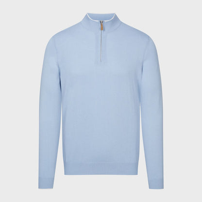 EMANUEL BERG | Polo à col montant et demi-zip - Bleu clair