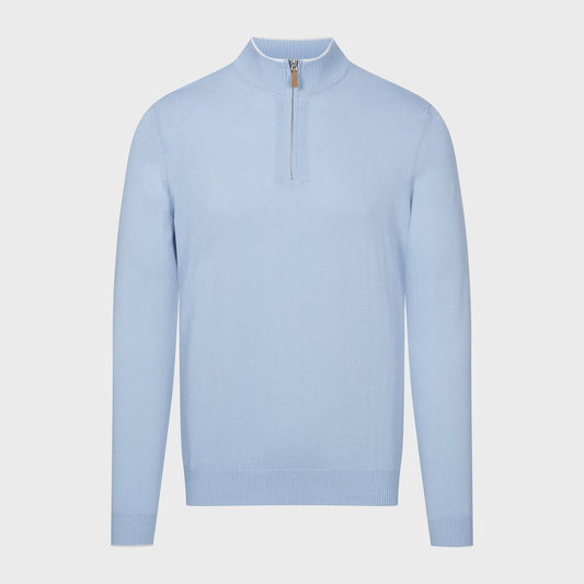 EMANUEL BERG | Polo à col montant et demi-zip - Bleu clair