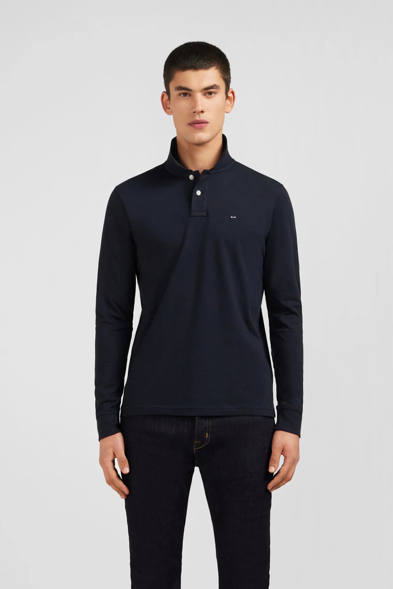 Eden Park |Polo en coton avec col contrasté - Noir