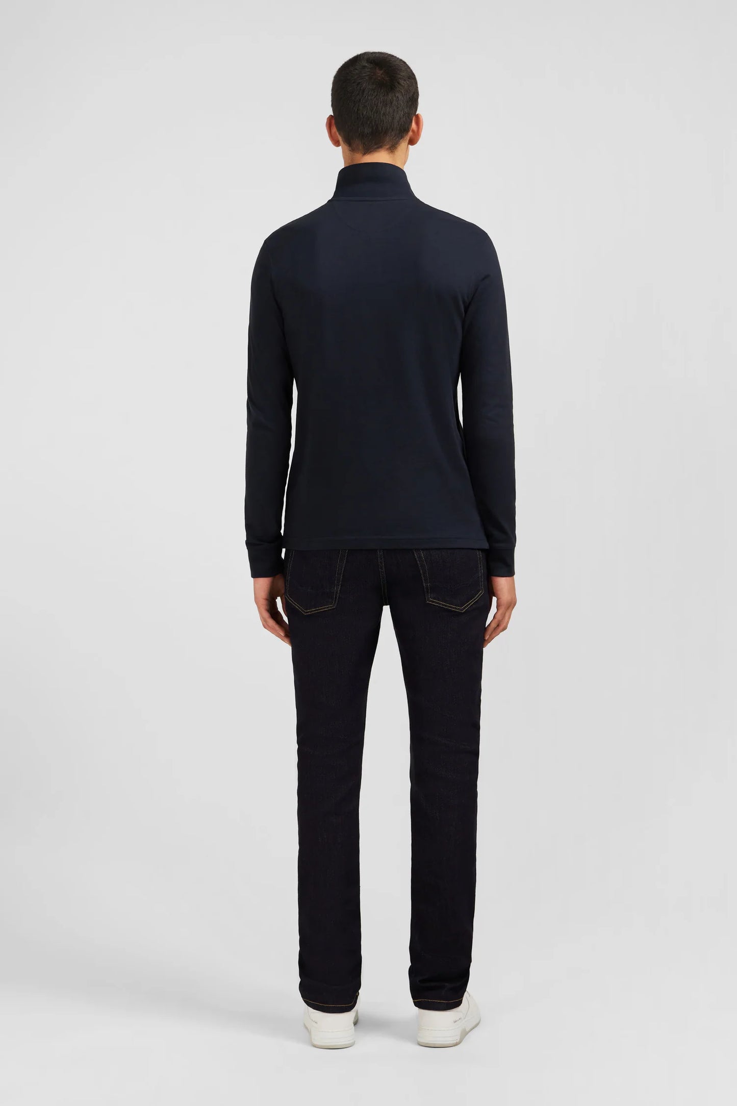 Eden Park |Polo en coton avec col contrasté - Noir