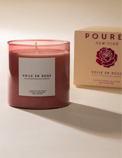 POURED New York | Bougie - Voile en rose ( 10 oz )