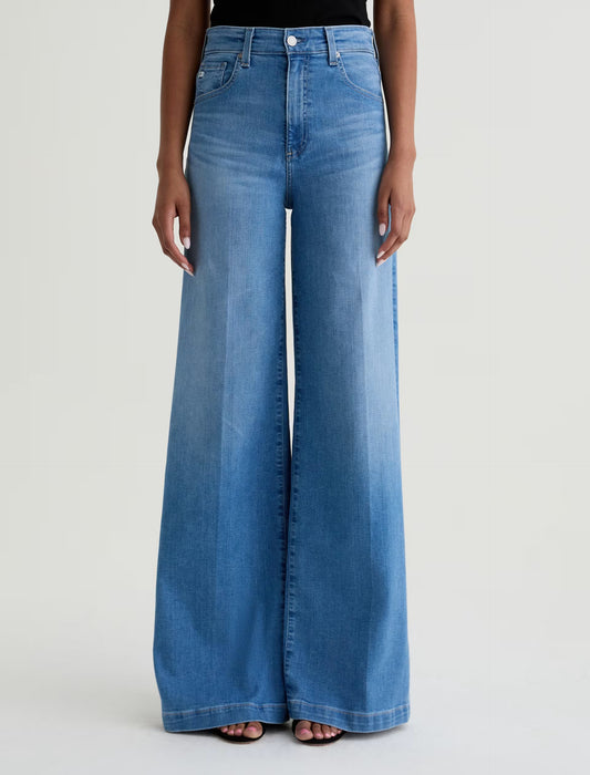 AG Jeans | Jean ''Deven'' à taille haute et jambes ultra larges - Bleu minimaliste