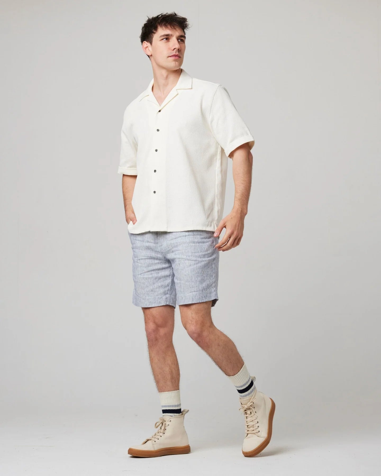 Peregrine | Chemise à col cubain ''Quay'' -  Blanc