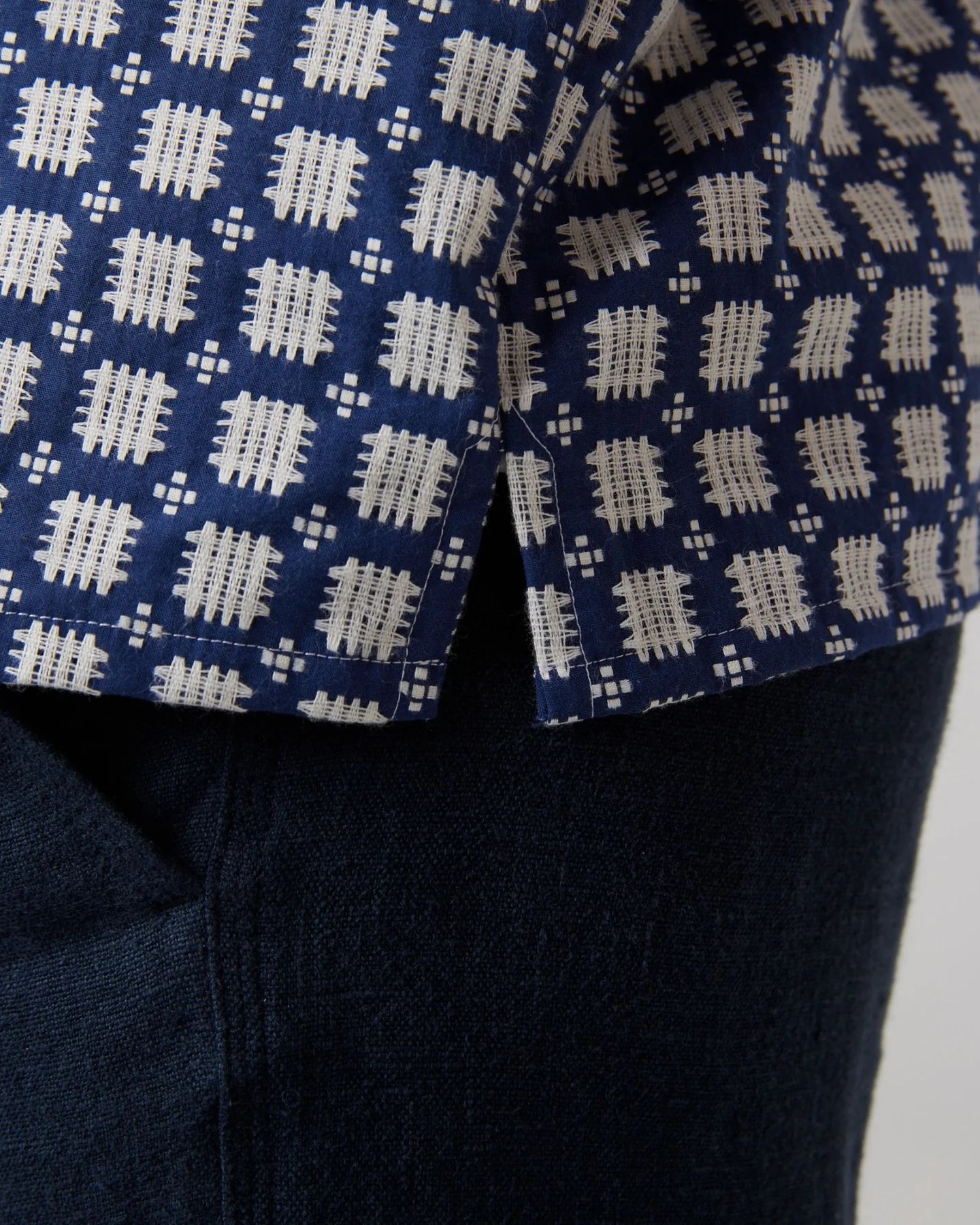 Peregrine | Chemise à col cubain ''Quay'' -  Bleu