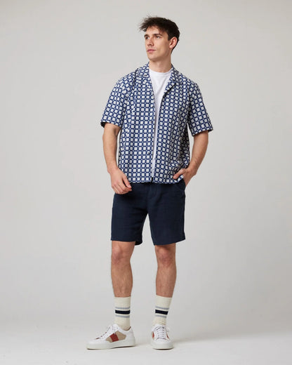 Peregrine | Chemise à col cubain ''Quay'' -  Bleu