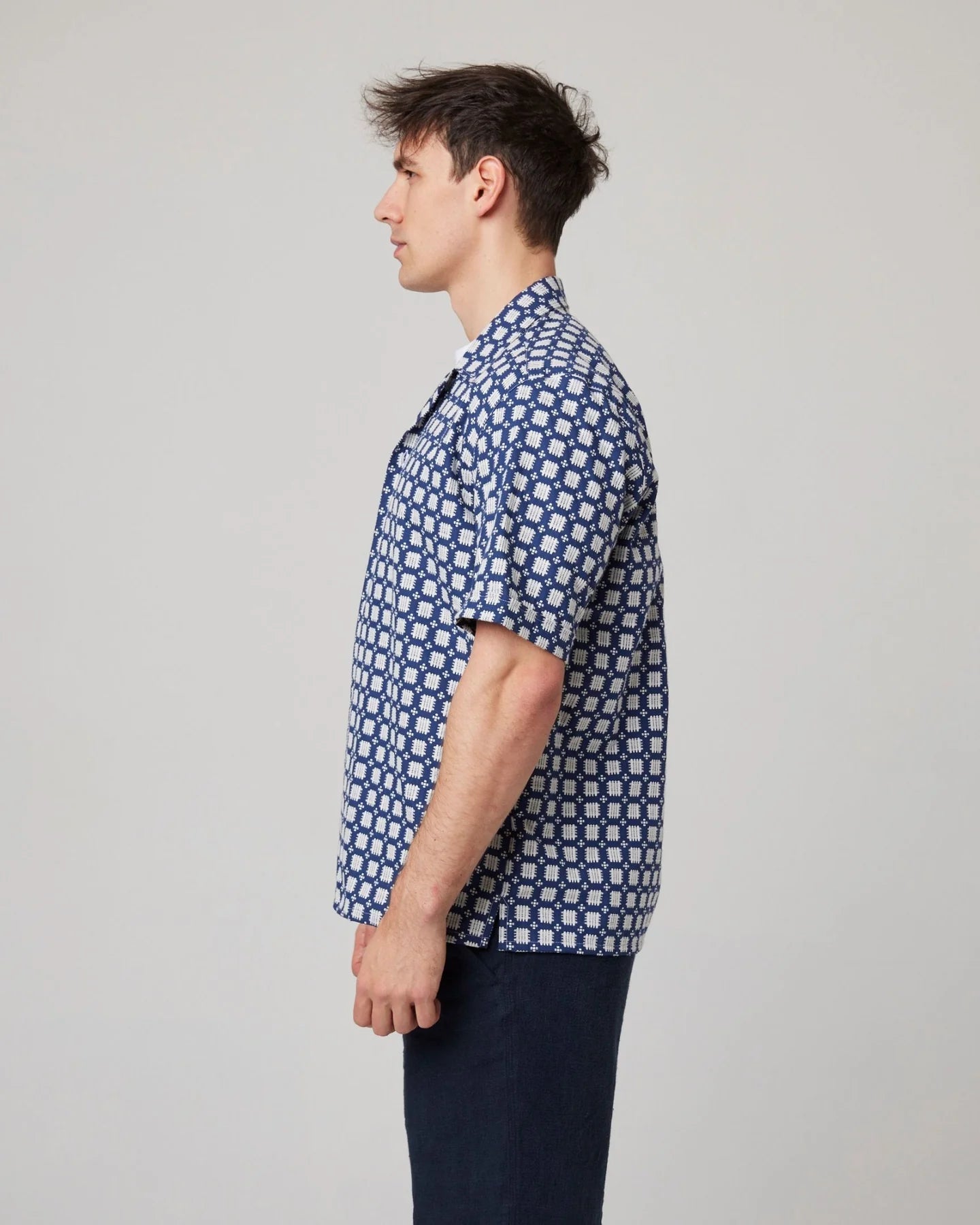 Peregrine | Chemise à col cubain ''Quay'' -  Bleu