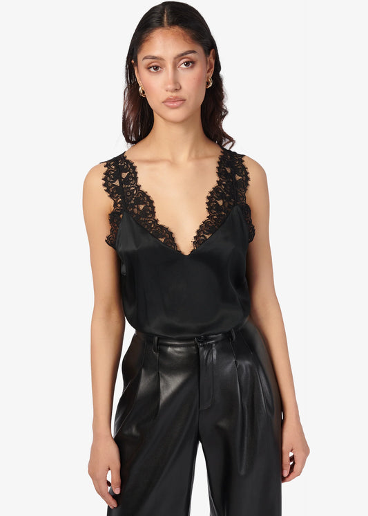 Cami NYC | Le bodysuit charmeuse de soie ''Kehlani'' - Noir