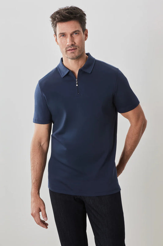 Robert Barakett | Le polo zippé Barakett - Bleu marine