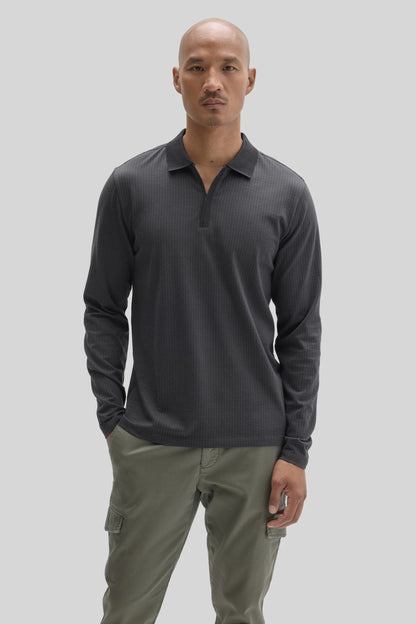 Robert Barakett | Polo ''Whistler'' à manches longues avec patte zippée - Noir