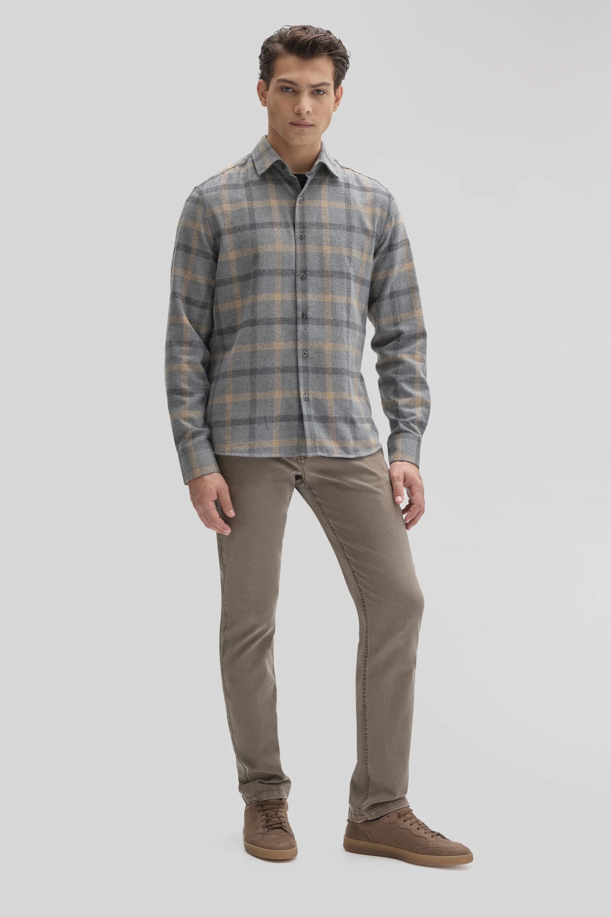 Robert Barakett | Chemise en flanelle tissée Liam - Gris