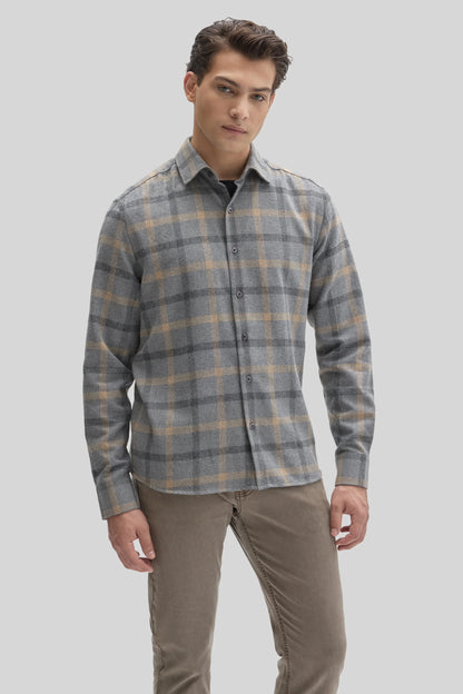 Robert Barakett | Chemise en flanelle tissée Liam - Gris