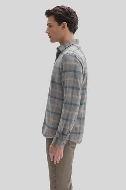 Robert Barakett | Chemise en flanelle tissée Liam - Gris