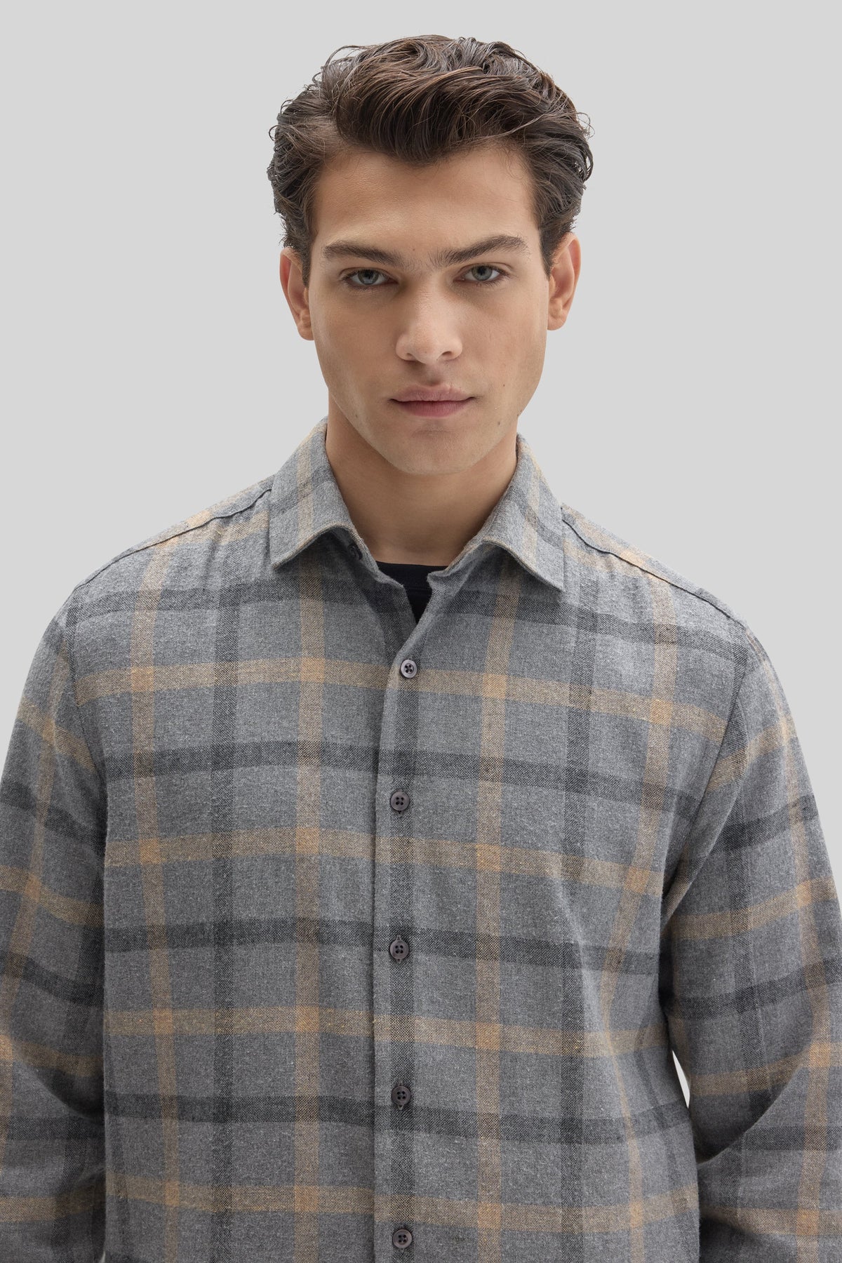 Robert Barakett | Chemise en flanelle tissée Liam - Gris