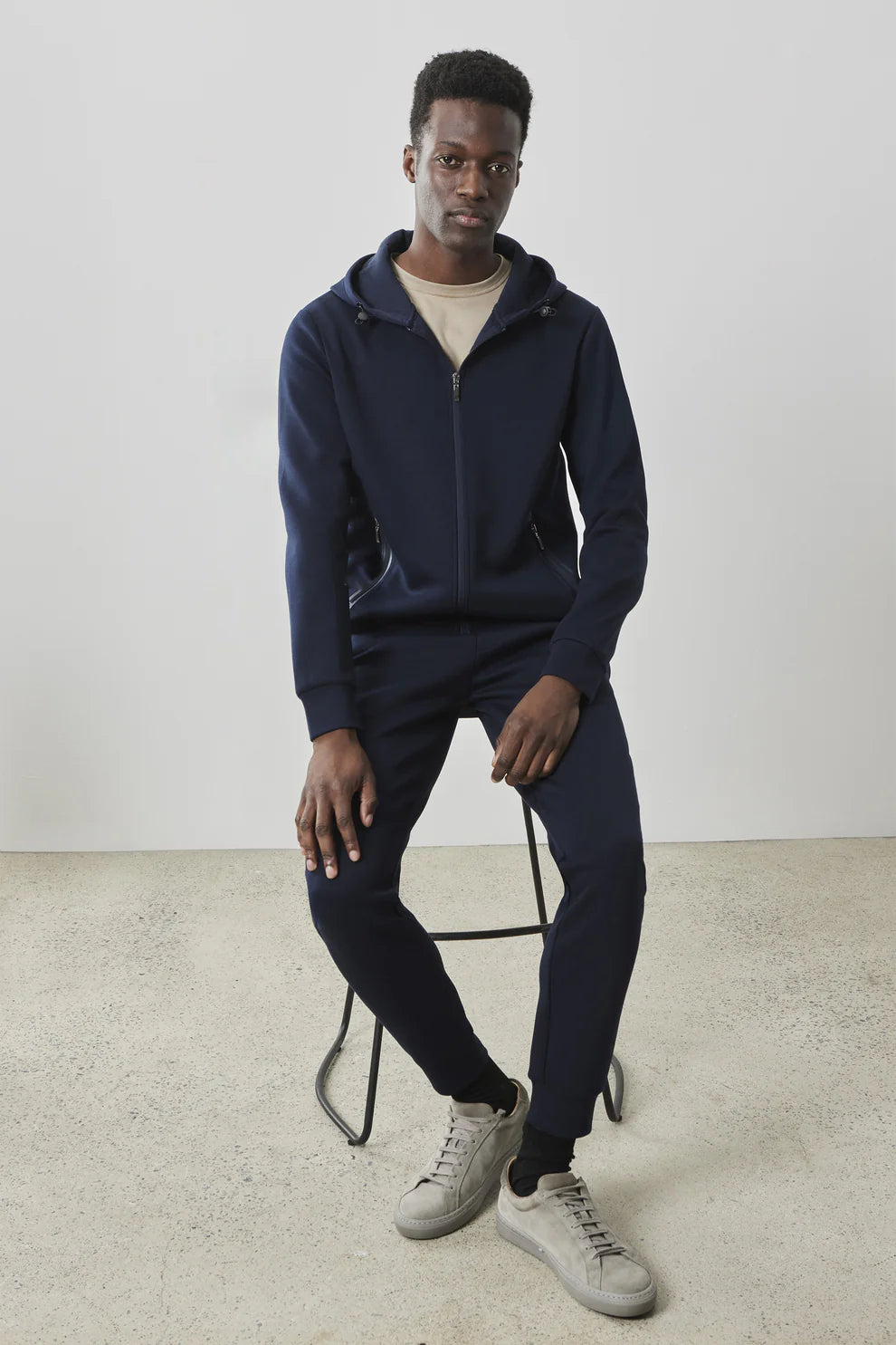 Robert Barakett | Sweat à capuche zippé "Brixton" - Marine