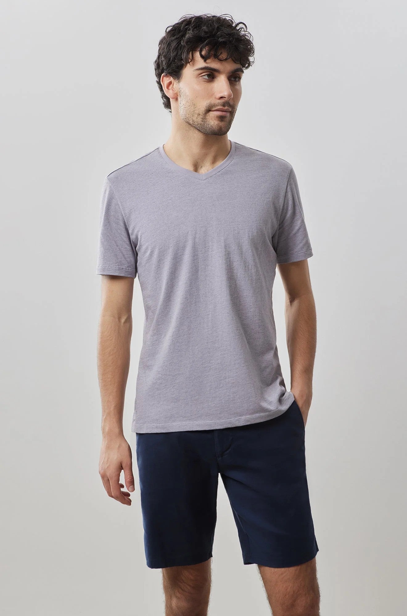 Robert Barakett | Le T-shirt Thoreau à col en V - Mauve