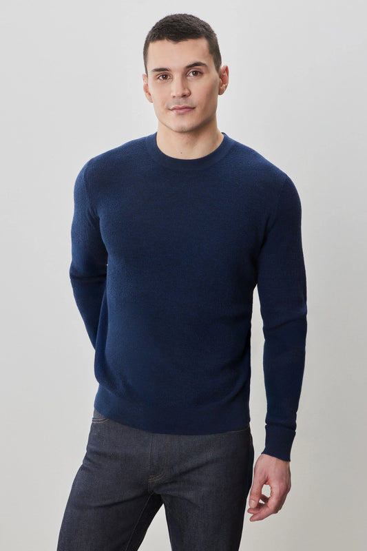 Robert Barakett | Pull ras du cou à manches longues "Watertown" - Bleu foncé