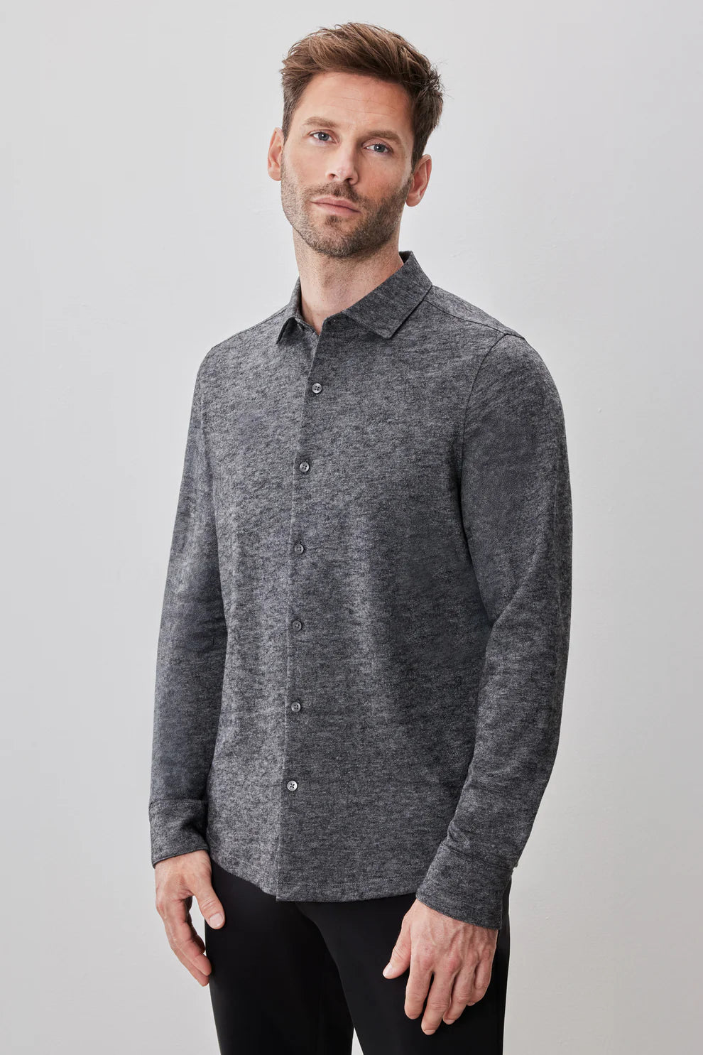Robert Barakett | Chemise en tricot "Alonzo" - Gris