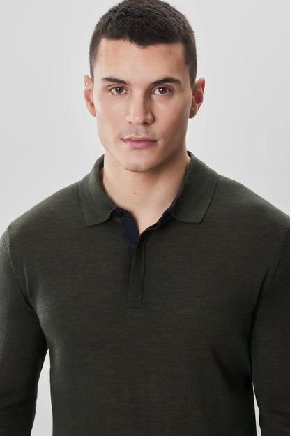 Robert Barakett | Polo en maille "Thomas" - Olive