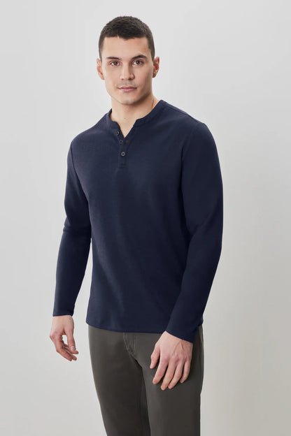Robert Barakett | Henley à manches longues "Alec"- Bleu marine