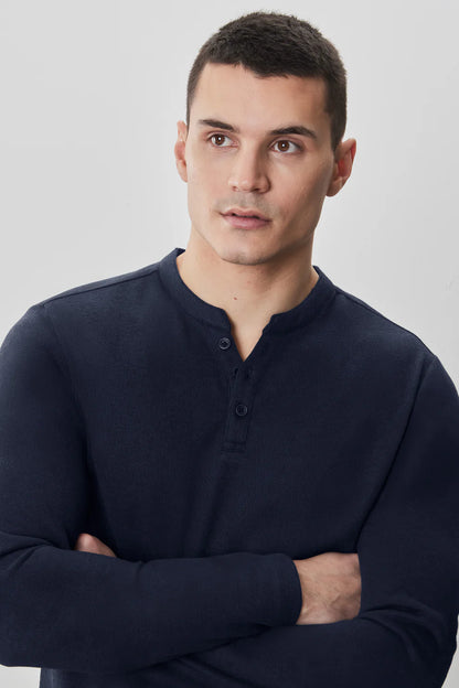 Robert Barakett | Henley à manches longues "Alec"- Bleu marine