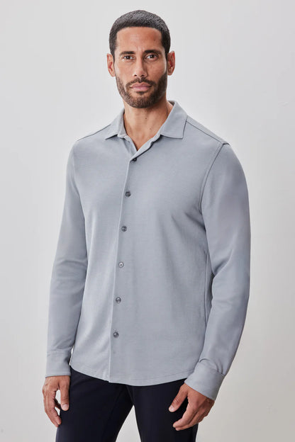 Robert Barakett | Chemise en tricot "Milo" - Gris monument