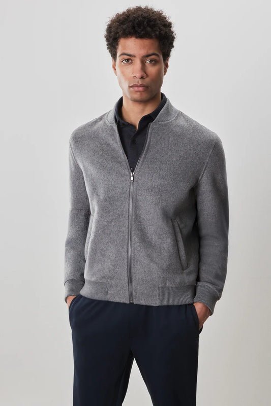 Robert Barakett | Veste à col baseball "Jake" - Gris clair