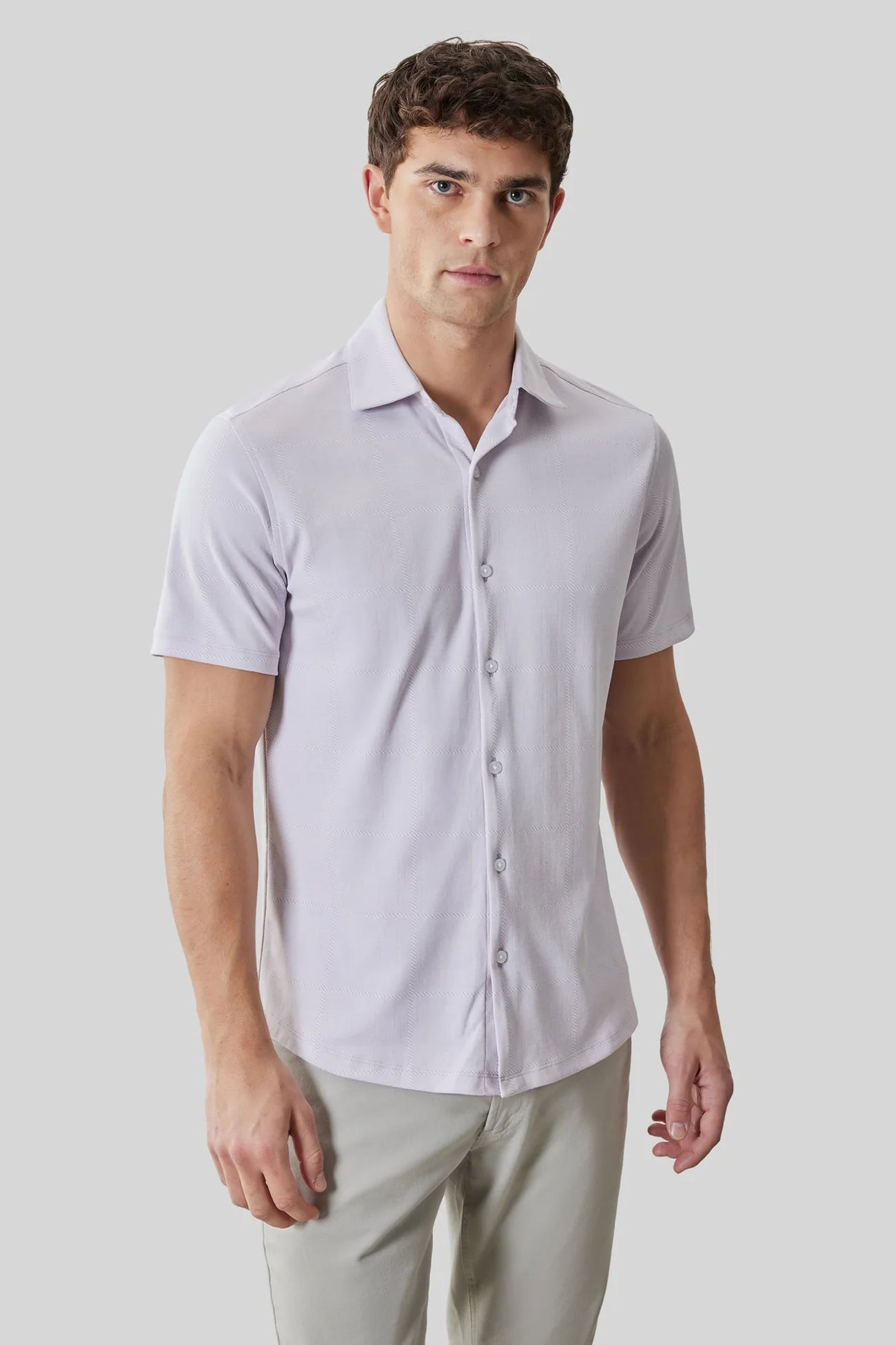 Robert Barakett | Chemise à manches courtes "Sterling" - Lavande