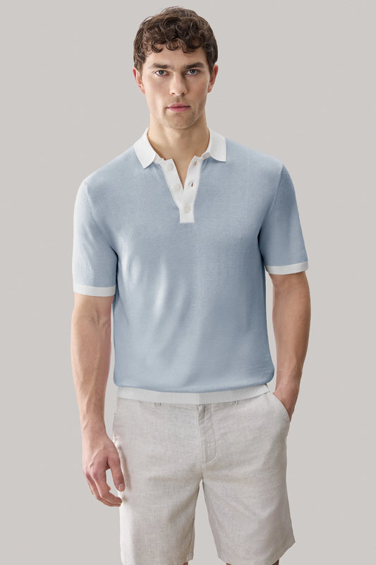Robert Barakett | Polo à manches courtes "Jorren" - Bleu Sarcelle