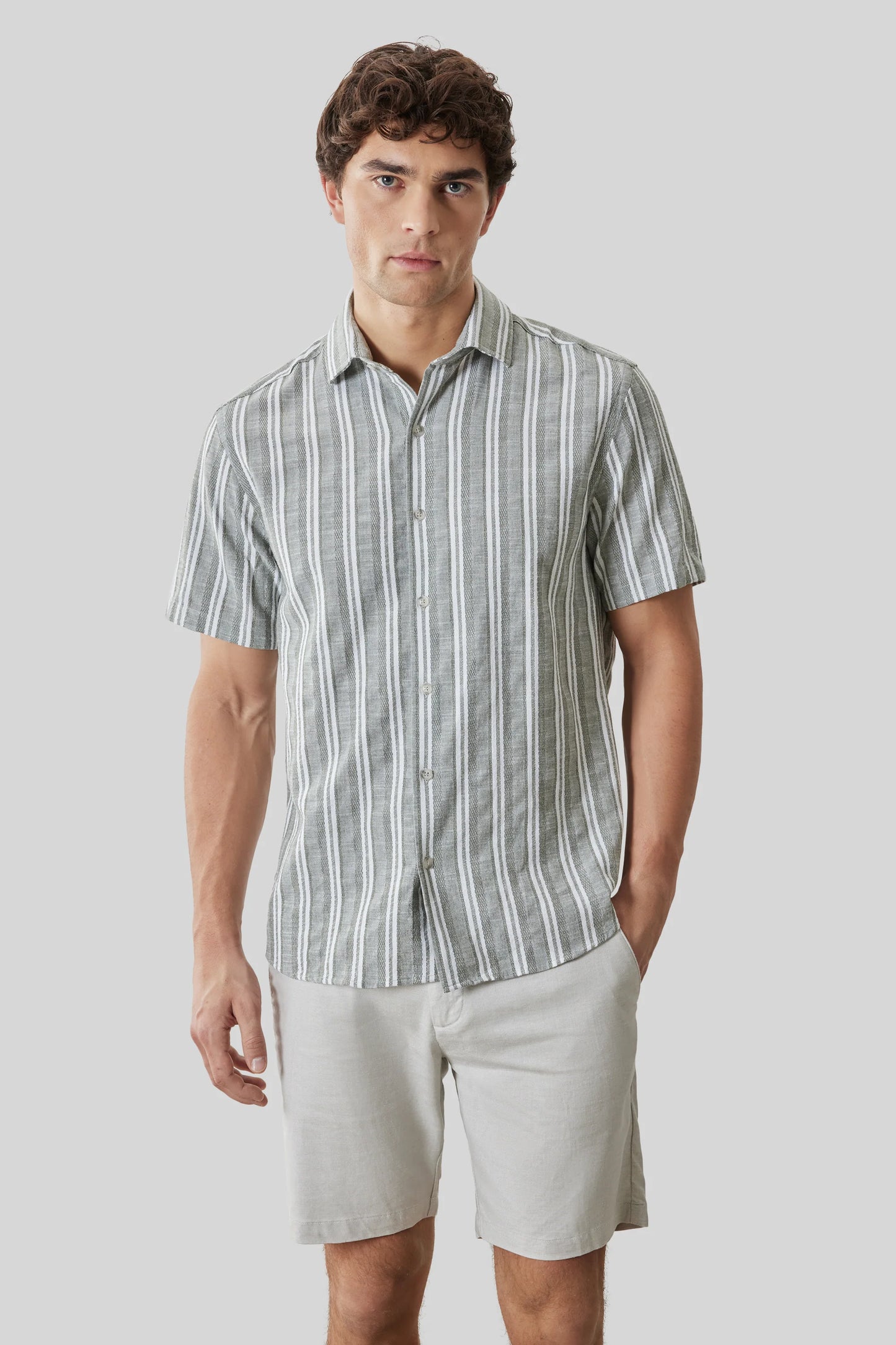 Robert Barakett | Chemise à manches courtes "Daiki" - Vert