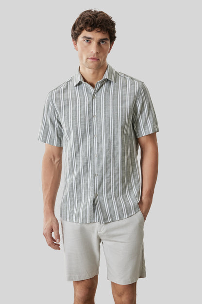Robert Barakett | Chemise à manches courtes "Daiki" - Vert