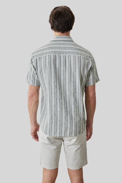 Robert Barakett | Chemise à manches courtes "Daiki" - Vert