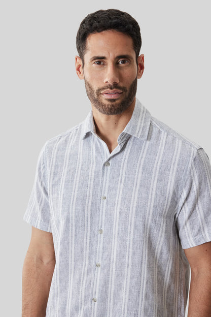 Robert Barakett | Chemise à manches courtes "Daiki" - Bleu poudre