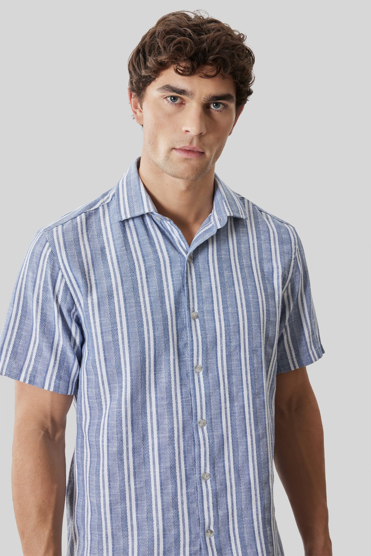 Robert Barakett | Chemise à manches courtes "Daiki" - Bleu