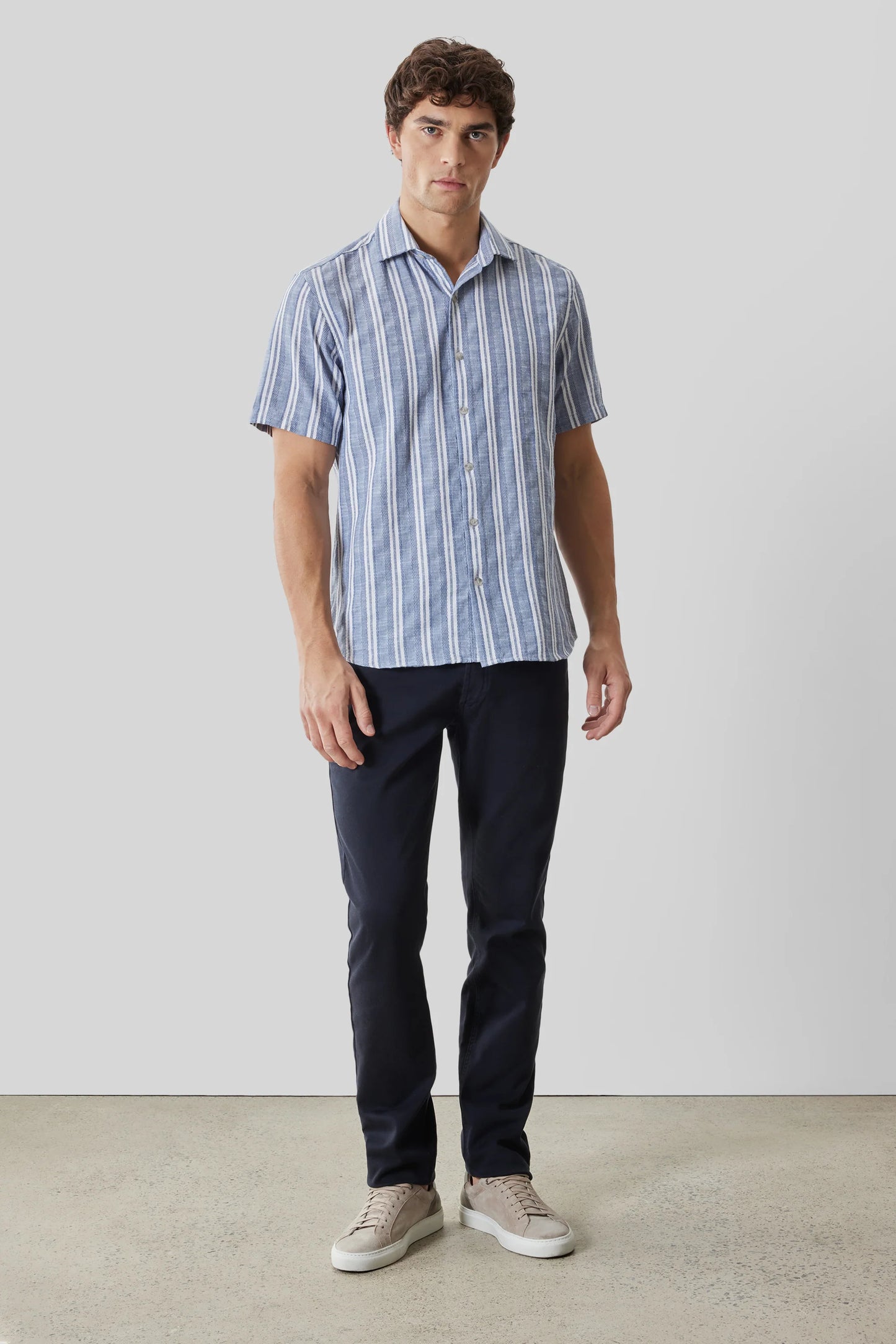 Robert Barakett | Chemise à manches courtes "Daiki" - Bleu