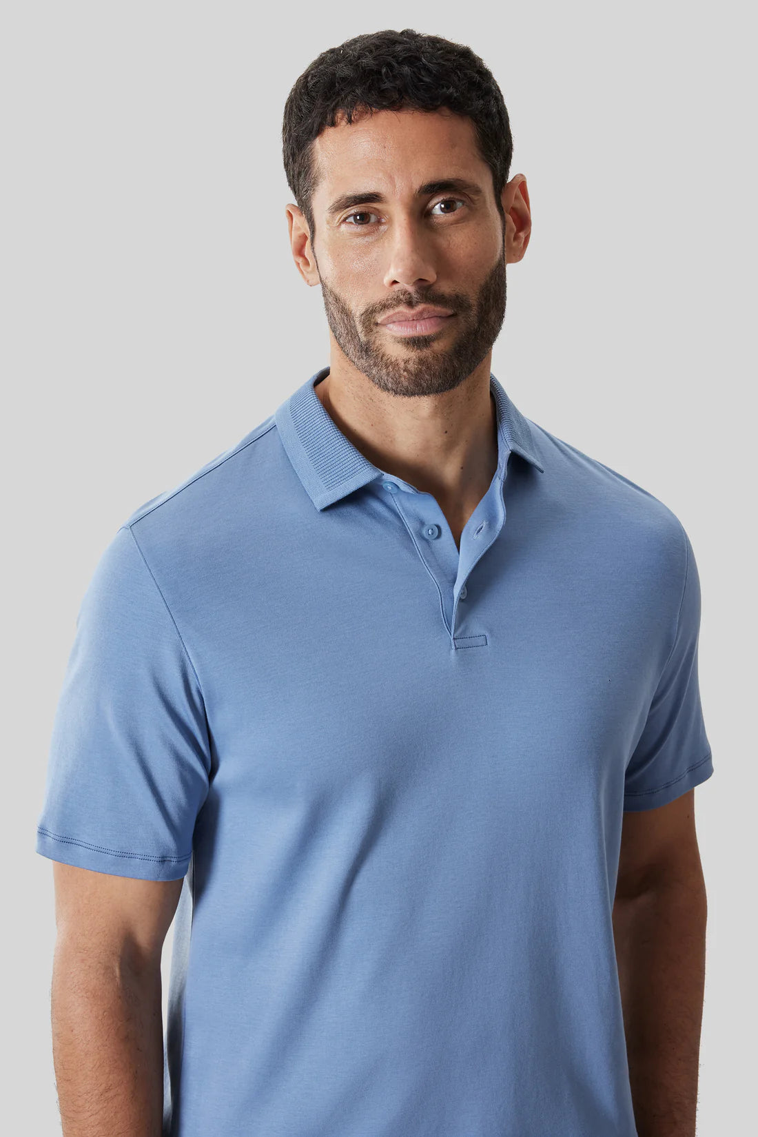 Robert Barakett |  Le polo ''Barakett'' à col texturé - Bleu clair